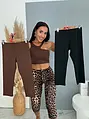 Elasztikus leopárdmintás capri leggings ZAYA