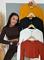 Basic crop beakasztós ujjú felső PATTY