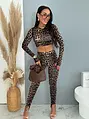 Magas derekú leopárdmintás lábujjpántos leggings FLEXA