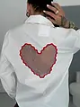 Fehér ing hátul szívecske mintával HEART