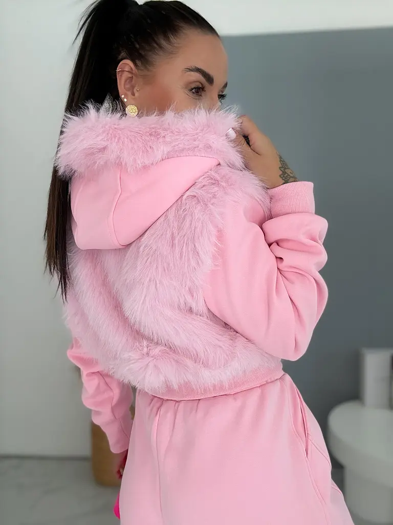 Prémium baggy melegítőszett szőrmével PINK LUXURY - next