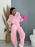 Prémium baggy melegítőszett szőrmével PINK LUXURY