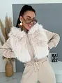 Prémium baggy melegítőszett szőrmével BEIGE LUXURY