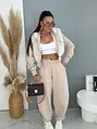 Prémium baggy melegítőszett szőrmével BEIGE LUXURY