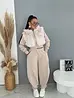 Prémium baggy melegítőszett szőrmével BEIGE LUXURY