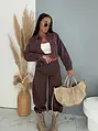 Crop denim kabát strasszkövekkel CRYSTAL