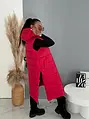 Kapucnis hosszú mellény RED