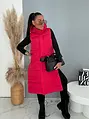 Kapucnis hosszú mellény RED