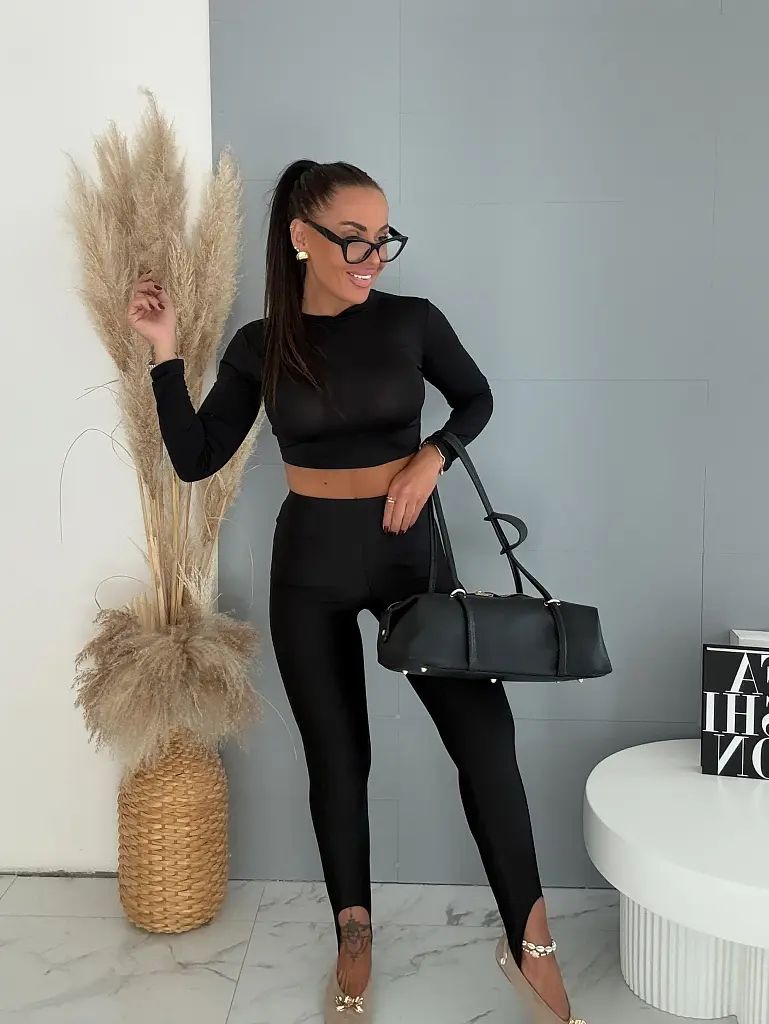 Magas derekú csillogó anyagú leggings STARS - next