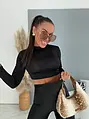 Magas derekú csillogó anyagú leggings STARS