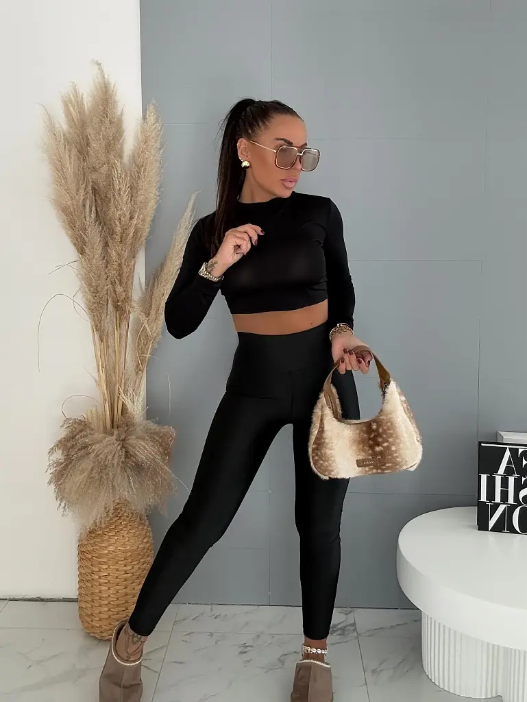 Magas derekú csillogó anyagú leggings STARS - next