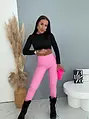 Műbőr leggings magas derékkal PINK DIVA