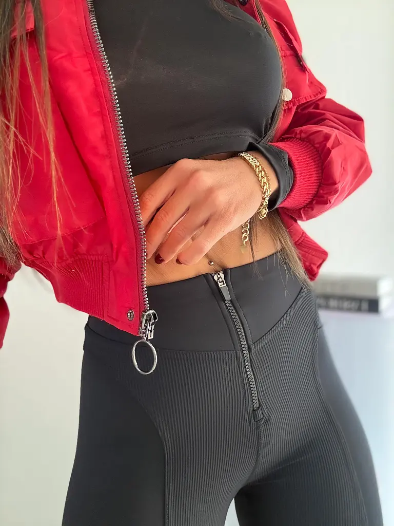 Bordázott cipzáras leggings MARA