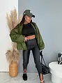 Műbőr leggings magas derékkal BLACK DIVA