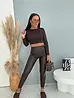 Enyhén bélelt műbőr leggings ALPINE