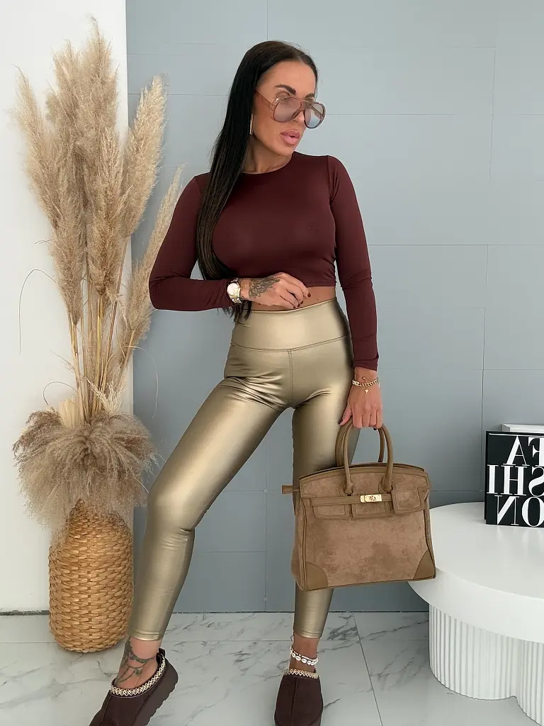 Enyhén bélelt műbőr leggings ALPINE