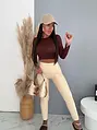 Enyhén bélelt műbőr leggings ALPINE