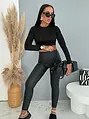 Enyhén bélelt műbőr leggings ALPINE