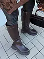 Magasszárú barna műbőr csizma RIDER
