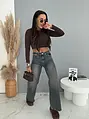 High Waist farmernadrág köves részletekkel VOXA