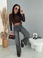 High Waist farmernadrág köves részletekkel VOXA