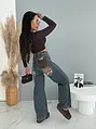 High Waist farmernadrág köves részletekkel VOXA