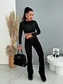 Magas derekú trapéz push-up fashion farmer BLACK FIT