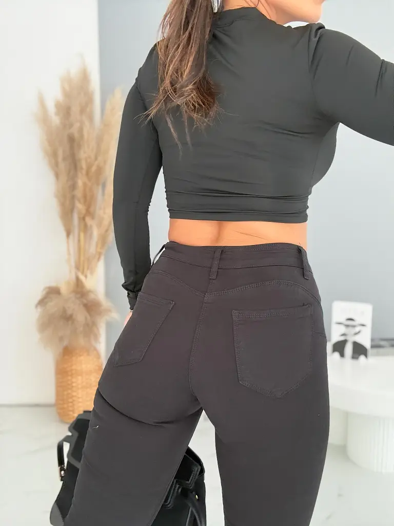 Magas derekú trapéz push-up fashion farmer BLACK FIT - next