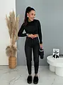 Magas derekú bélelt feketepush-up skinny farmer JUNE