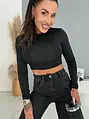 Magas derekú bélelt feketepush-up skinny farmer JUNE