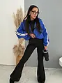 Fekete magas derekú, trapéz szárú leggings ZENITH