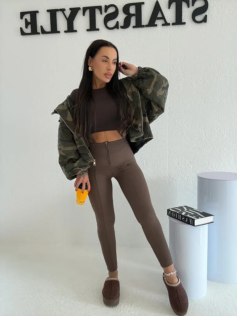 Bordázott cipzáras leggings MARA - next