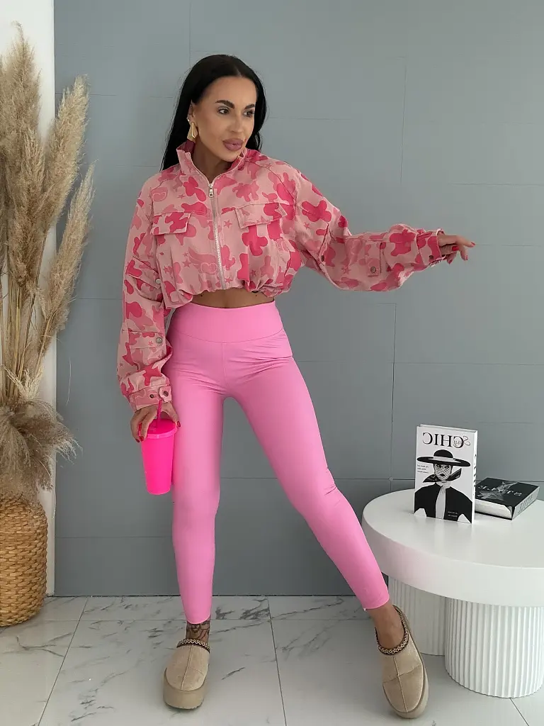 Műbőr leggings magas derékkal PINK DIVA