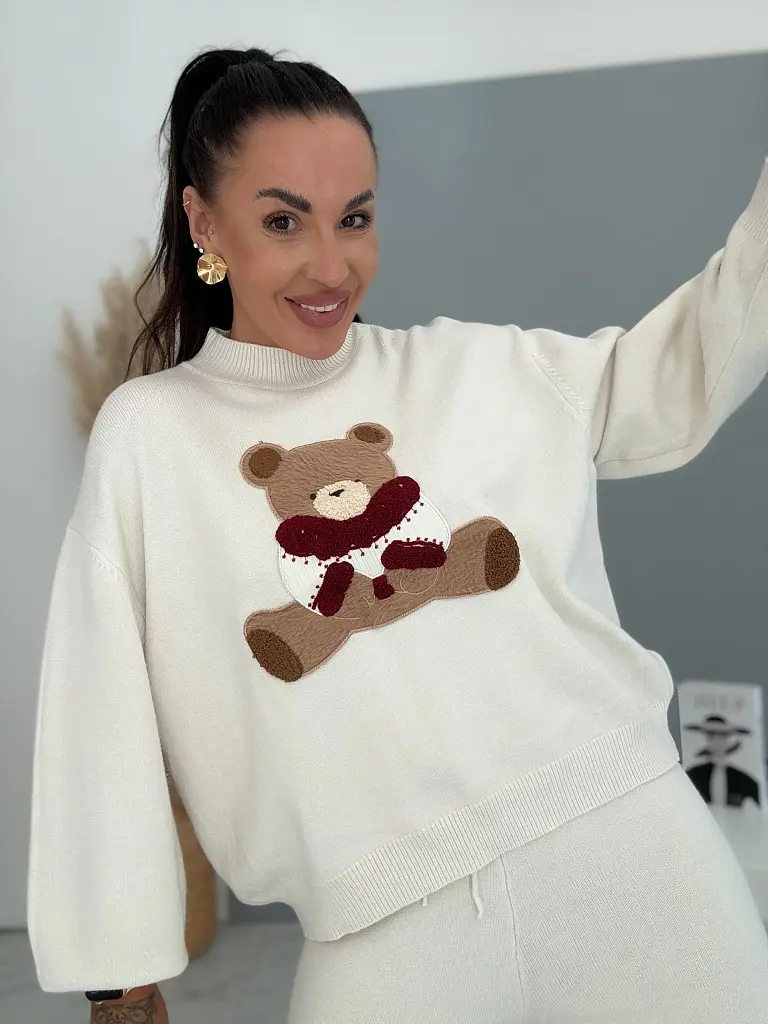 Kétrészes kötött szett macimintával TEDDY - next