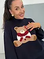 Sötétkék kétrészes kötött szett macimintával TEDDY