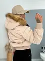 Kapucnis bomber kabát műszőrmével PUFFY