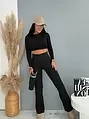 Bélelt magas derekú, trapéz szárú leggings WINTER
