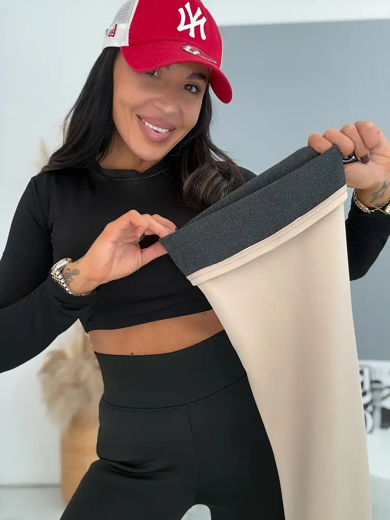 Bélelt magas derekú, trapéz szárú leggings WINTER - next