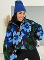 3D len virágmintás bomber kabát TEDDY FLOWER