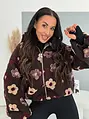 3D len virágmintás bomber kabát TEDDY FLOWER